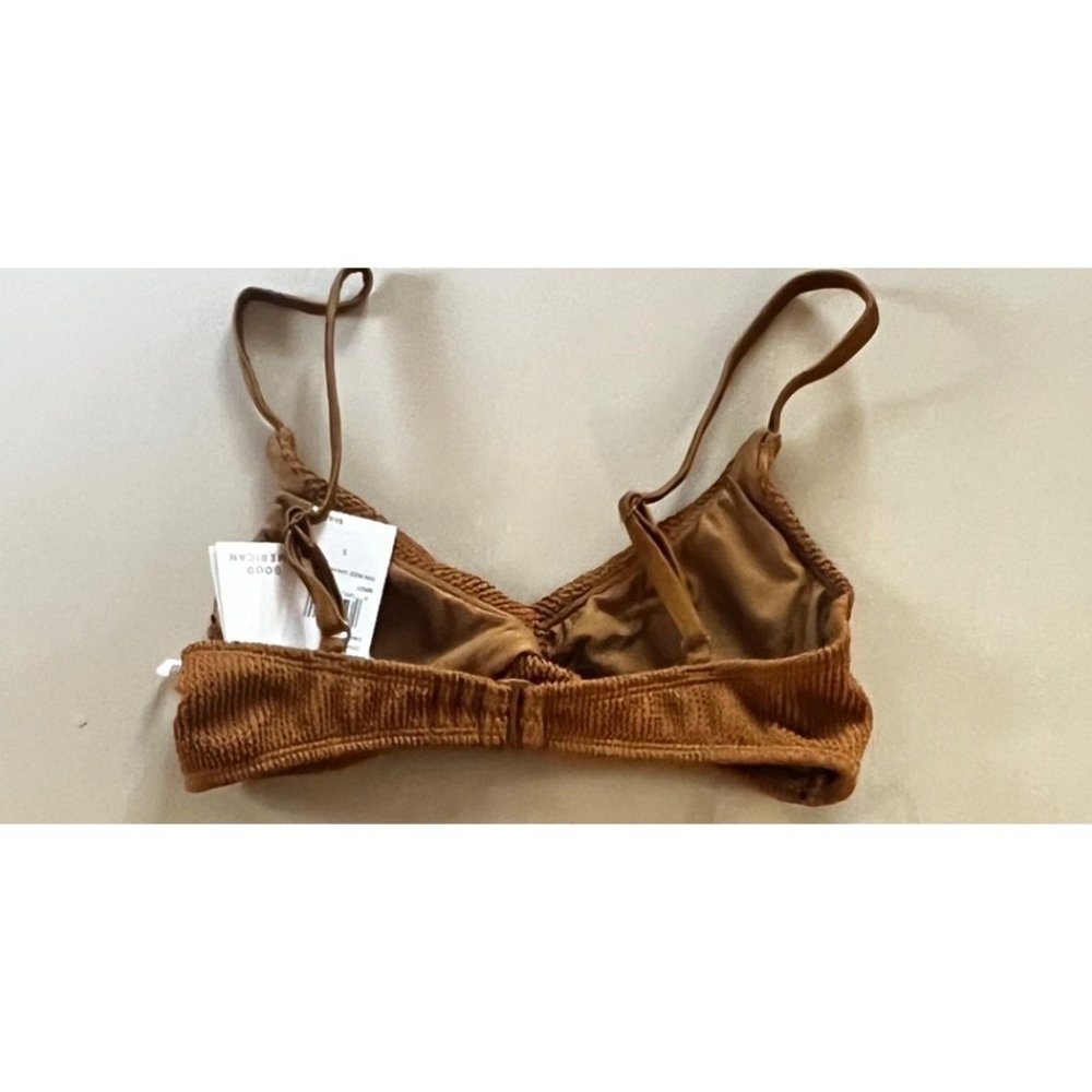 NWT Good American Bronze Crinkle always fit twist top small - Picture 6 of 7